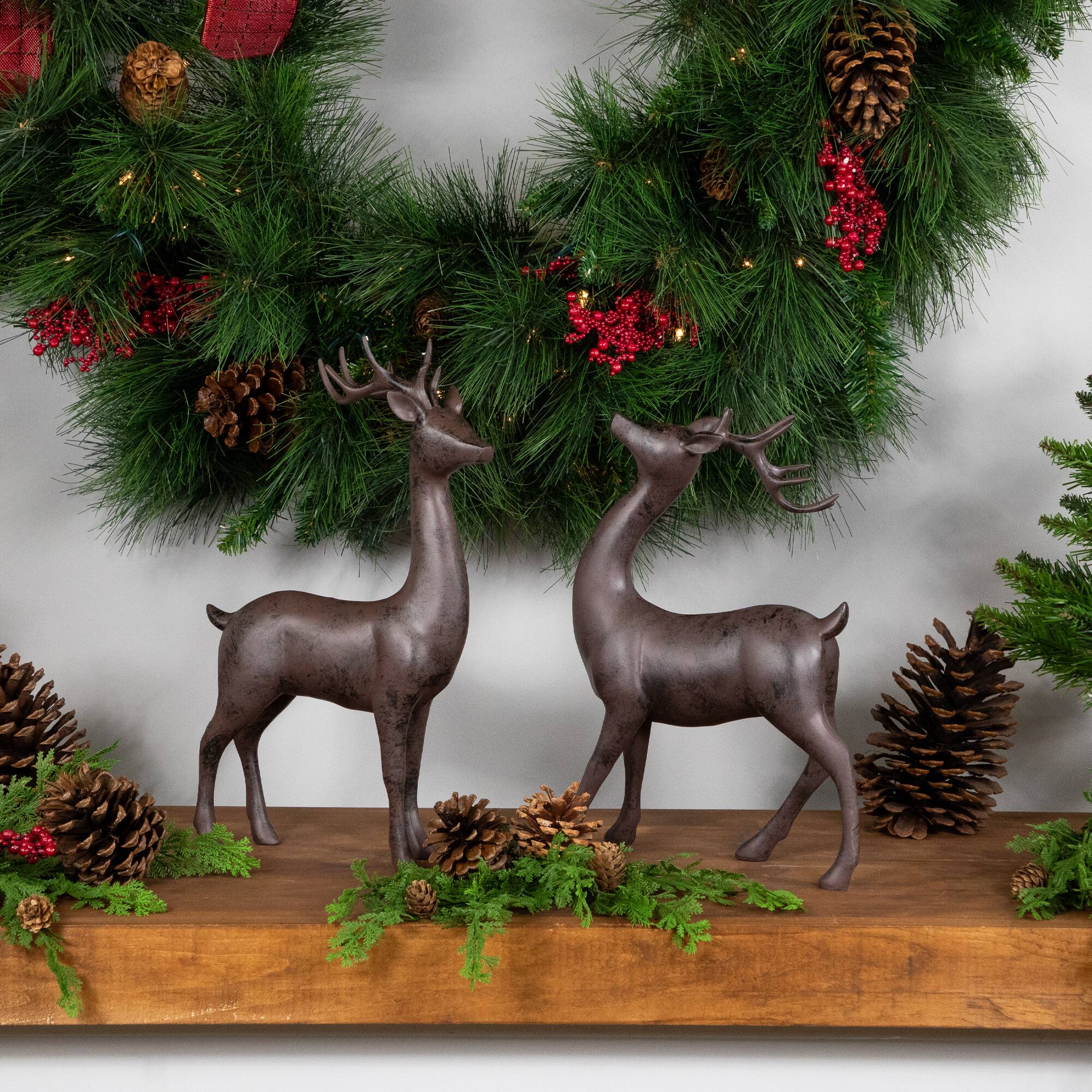 Brown Deer Christmas Decoration Set